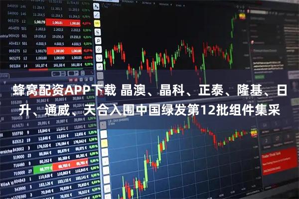 蜂窝配资APP下载 晶澳、晶科、正泰、隆基、日升、通威、天合入围中国绿发第12批组件集采