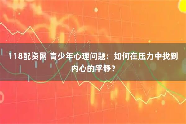 118配资网 青少年心理问题：如何在压力中找到内心的平静？